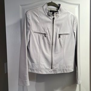 LAFAYETTE 148 New York light gray leather jacket.  Size 10.